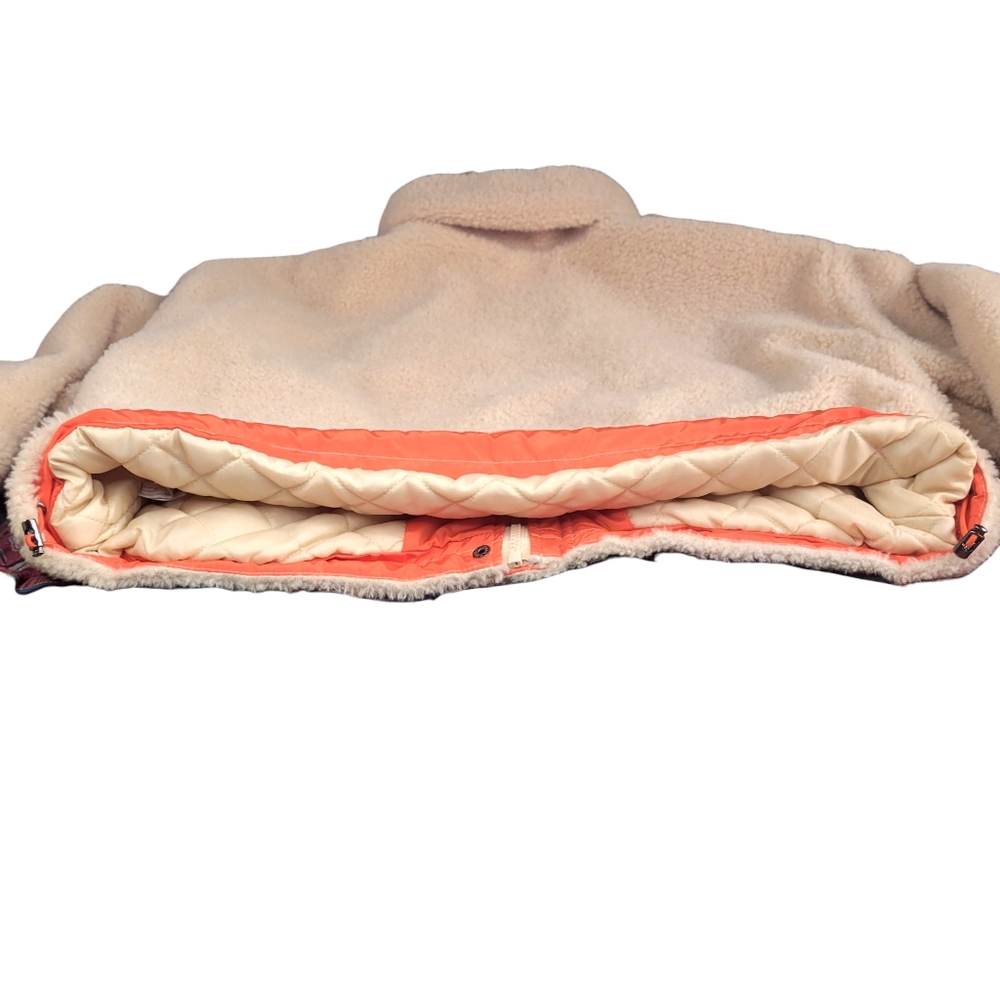 BP Women's Sherpa Jacket Small Cream Beige Oversized Cropped SOFT Coat Shacket - Picture 7 of 13